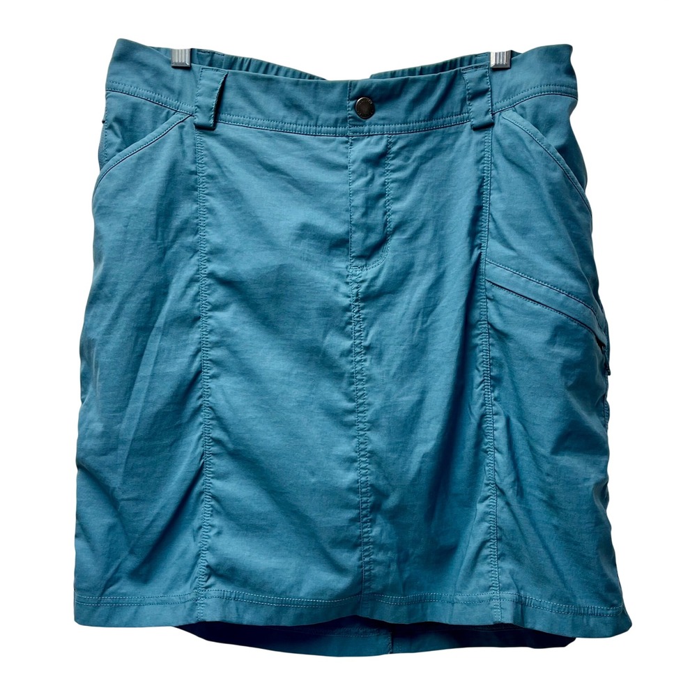 Duluth Trading 14 Teal Blue Skort Cargo Hiking Outdoor Utility Travel Adventure